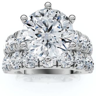 Pompeii3 VS 6 1/2Ct Diamond Engagement Wedding Ring Set in 10k Yellow Gold Lab Grown