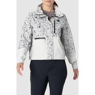 Outdoor Research Stratoburst Stretch SE Jacket in Oyster Creekside Print/Oyster at Nordstrom, Size X-Large