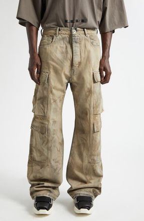 Rick Owens Double Cargo Jeans in Dust at Nordstrom, Size 32