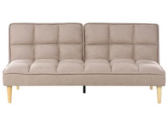 Beliani Sof&aacute; cama 3 plazas Tela Marr&oacute;n claro