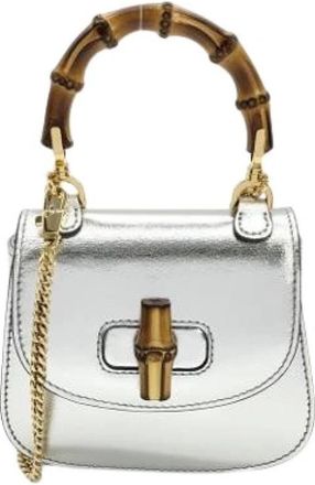 Gucci Pre-owned Vintage Mini Tas - Dames - Vintage Mini Tas - Grijs - ONE Size - Leer - Vintage