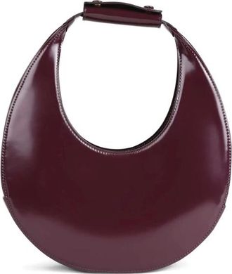 Staud Staud, Tassen, Dames, Rood, ONE Size, Leer, Syrah Patentleren Halvemaan Top Handvat