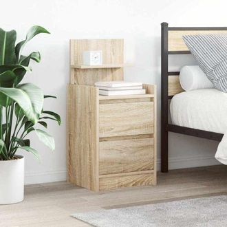 vidaXL Bedside Cabinet with 2 Drawers Sonoma Oak 38x34x80 cm Vidaxl