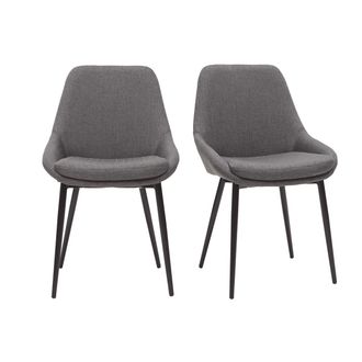 Miliboo Sillas En Tejido Gris Clato (lote De 2) Holo