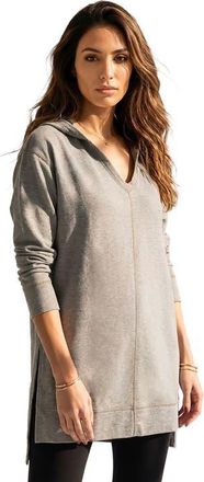 Roaman's French Terry Tunic Hoodie in Medium Heather Grey at Nordstrom, Size 20