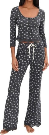 Free People Intimates Stolen Dance Sleep Set In Charcoal Combo