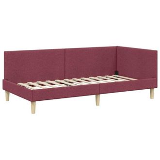 vidaXL Estructura de cama en esquina Rojo vino 80 cm x 200 cm tela vidaXL