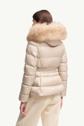Moncler Fur-Trimmed Quilted Down Jacket - Ecru