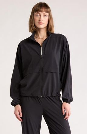 Zella Interval Zip Up Jacket in Black at Nordstrom Rack, Size X-Large
