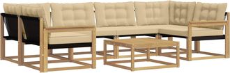 vidaXL Conjunto De Sof&aacute;s De Exterior 7 Uds. Y Beige Vidaxl
