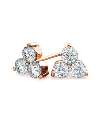 Suzy Levian 14K 0.20 Ct. Tw. Diamond Cluster Earrings