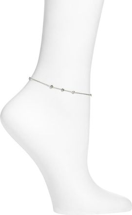 Vidakush Raindrop Cubic Zirconia Anklet in Silver at Nordstrom, Size 8