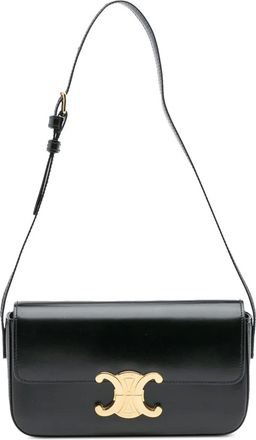 Celine Borsa a spalla Claude in pelle di vitello con effetto lucido 2018-2025 - Nero