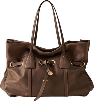 Borbonese Prive Shopping Bag Large - Dames - Shoppers - Bruin - ONE Size - Leer - Tassen