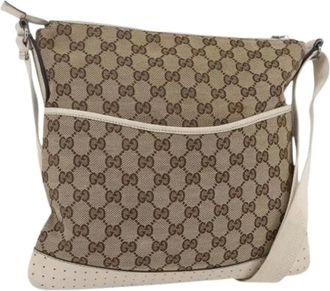 Gucci Pre-owned Cross Body Bags, female, Beige, Size: ONE SIZE Pre-owned Canvas Cross Body Bag