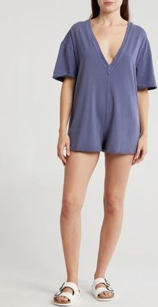 Free People FP Movement Hot Shot T-Shirt Romper in Blue Indigo at Nordstrom Rack, Size X-Small