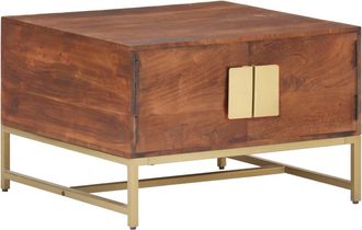 vidaXL Mesa De Centro Madera Maciza De Acacia Marr&oacute;n Miel 67x67x45 Cm Vidaxl