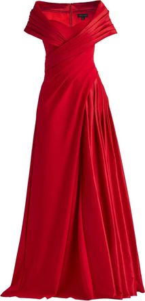 Tadashi Shoji Gedrapeerde geplooide avondjurk - Rood
