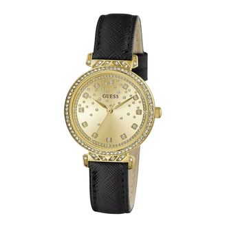 Guess Goudkleurig lederen analoog horloge - Dames - Horloges - Geel - ONE Size - Leer - Accessoires