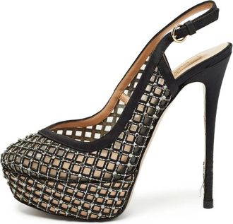 Valentino Garavani Pumps con cinturino posteriore e strass 140mm - Nero