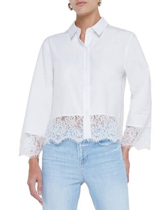 L'agence LAgence Levo Lace-Trim Cropped Shirt