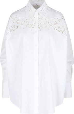 Ermanno Scervino Casual overhemd met uniek design - Dames - Overhemden - Wit - 2XS - Katoen - Overhemden