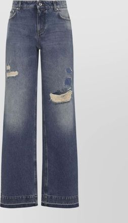 Dolce & Gabbana wide-leg distressed five-pocket jeans
