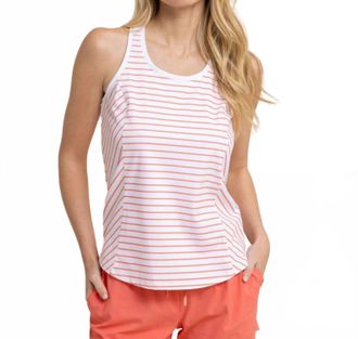 Southern Tide Myra Stripe Racerback Tank Top In Classic White