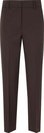Seventy Brown Straight-Leg Virgin Wool-Blend Formal Pants