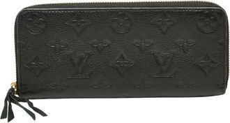 Louis Vuitton Black Leather Long Wallet (Bi-Fold) (Pre-Owned)