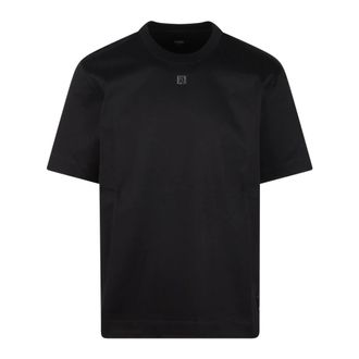 Fendi T-Shirts, male, Black, Size: XL Metal FF Detail T-Shirt