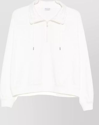 Brunello Cucinelli cotton high neck sweater drawstring collar