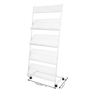 OEM Revistero De 4 Niveles, Construcci&oacute;n Met&aacute;lica Resistente, Color Blanco
