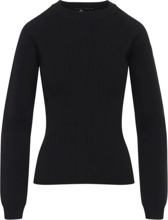 Moncler Grenoble Knit - Dames - Ronde hals truien - Zwart - M - Wol - Truien & Vesten