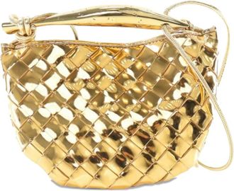 Bottega Veneta 2012-2025 Baby Metallic Lambskin Intrecciato Sardine satchel - Goud