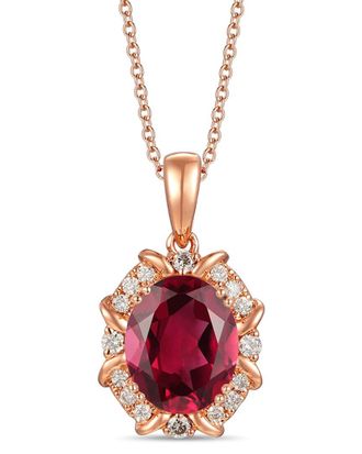 Le Vian 14K Rose Gold 2.14 Ct. Tw. Diamond & Rhodolite Pendant