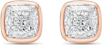 Diana M. Jewels 14KT ROSE GOLD LAB GROWN CUSHION CUT STUDS IN A BEZEL SETTING WEIGHING 8.00 CTS TW