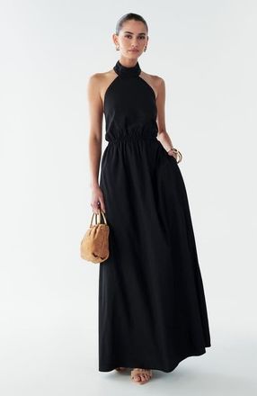 BWLDR Fay Linen Maxi in Black at Nordstrom, Size 6