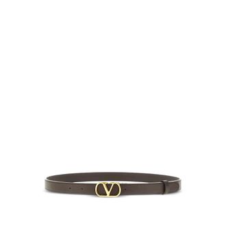 Valentino Garavani Belts, female, Brown, Size: 95 CM VLogo Leather Belt