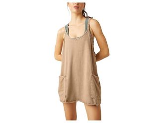 Free People Movement Hot Shot Mini Womens Jumpsuit & Rompers One Piece Mocha Latte : MD (Womens 8-10), Cotton/Spandex