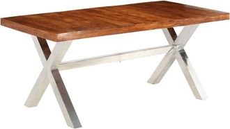 vidaXL Mesa De Comedor De Madera Maciza 180x90x76 Cm Vidaxl