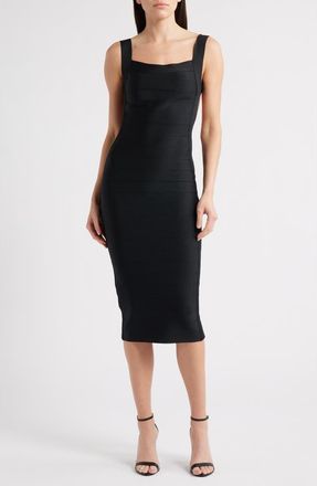Rare London Backless Cocktail Bandage Dress in Black at Nordstrom, Size Xx-Large