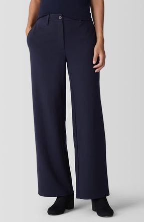 Eileen Fisher Washable Flex Ponte Wide Leg Pants in Ink at Nordstrom, Size X-Large