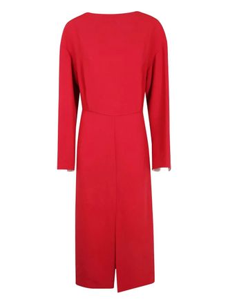 Carven long-sleeve midi dress - women - Viscose/Acetate/Silk - 38 - Red