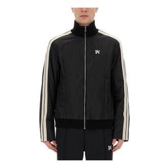 Palm Angels Zip-throughs, male, Black, Size: M Monogram Padded Track Jkt