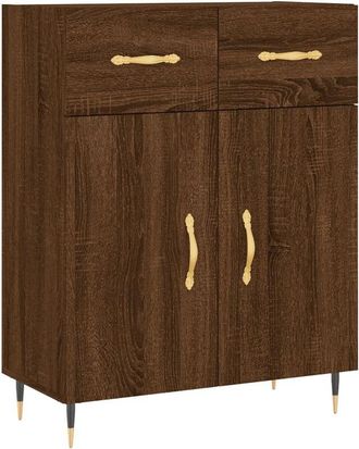 vidaXL Aparador De Madera De Ingenier&iacute;a Marr&oacute;n Roble 69,5x34x90 Cm Vidaxl