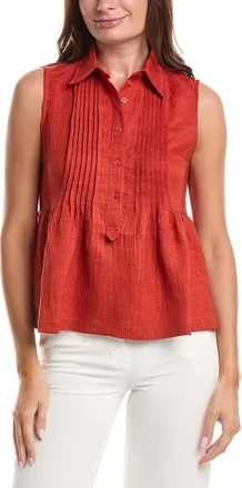 Max Studio Front Pleat Peplum Shirt