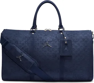 Nike Jordan Suede Monogram Duffel (40L) in Blue | LM9205-U90