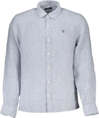 North Sails Linnen Overhemd Gestreept Lange Mouw - Heren - Casual Overhemden - Blauw - S - Linnen - Overhemden