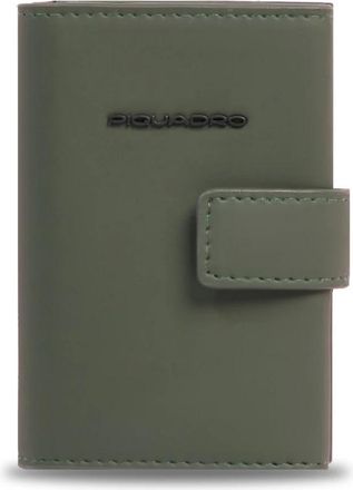 Piquadro Pop-up Kaarthouder - Heren - Portefeuilles - Groen - ONE Size - Polyester - Accessoires